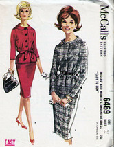 Vintage 1962 Women's 2-Pc DRESS (SUIT) McCall's Pattern 6469-m Size 42 - UNCUT - £9.44 GBP