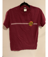 Mens SANTA CRUZ Skateboard TShirt-Small Red/Yellow 2 Side Logo Short Sle... - £9.73 GBP