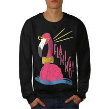 Wellcoda Mr Flamingo Hippie Mens Sweatshirt, Funky Casual Pullover Jumper - £23.90 GBP+