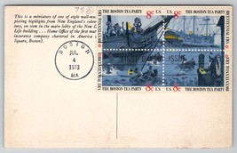 Boston Tea Party Bicentennial Four Stamp First Day Issue Postcard Y28 - £8.00 GBP
