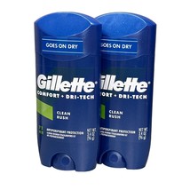 2X- Gillette Anitperspirant Deodorant, Clean Rush Scent, Solid Stick, Exp 9/24 - £16.30 GBP