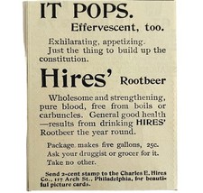 Hires Root Beer Soda Pop 1894 Advertisement Victorian It Pops Beverage A... - $378.90 MXN