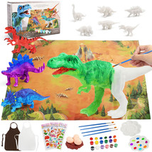 Kids Arts Crafts Set Dinosaur Toys Painting Kit Figurines For Boys And Girls - £19.74 GBP