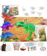 Kids Arts Crafts Set Dinosaur Toys Painting Kit Figurines For Boys And G... - £19.65 GBP