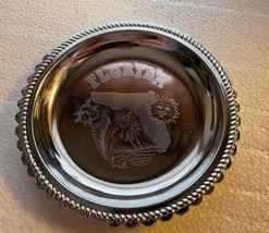 Vintage Florida Metal Souvenir Ashtray Hong Kong Marlin Beach Trinket Di... - €16,04 EUR