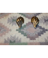Taxco Mexico Sterling Brass Puffy Large Clip On Earrings 2&quot;Long  TM-34 - $117.00