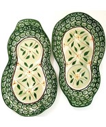 Temptations Old World Green Snack Breakfast Plates Set of 2  No Cups - $317.83 MXN
