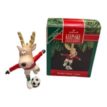 1990 Hallmark Keepsake Christmas Ornament Reindeer Champs Comet Soccer Player - £6.26 GBP