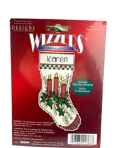 Janlynn Wizzers Counted Cross Stitch Ornament 3 Christmas Candles on Sto... - $13.32