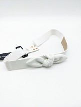 INC bow faux-leather women&#39;s stretch belt -White-Choose your size - $10.00