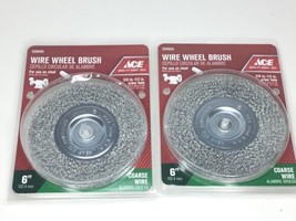  NEW (2) Ace 6&quot; Course Wire Wheel Brush 5/8” - 1/2&quot; Arbor 2099695  - £11.54 GBP