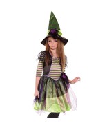 Girls Striped Spellcaster Witch Costume Size 4-6 Wicked Miss Muffet Spid... - $24.93 CAD