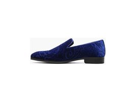 Men's Stacy Adams Saunders Debossed Velour Slip On Comfort Shoes Royal 25581-432 image 5