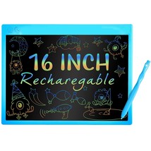 16 Inch Rechargeable Lcd Writing Tablet, Erasable & Colorful Doodle Board With E - £20.43 GBP