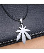 STAINLESS STEEL MARIJUANA LEAF NECKLACE Charm Jewelry NEW Pot Cannabis P... - £7.11 GBP