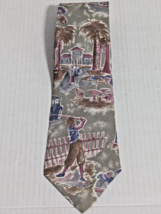 Zylos George Machado Golf Theme Necktie Tie Designer Italian Silk Made in USA - £9.11 GBP