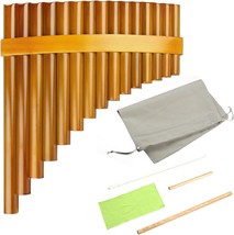 15 Pipes Brown Pan Flute G Key Chinese Traditional Musical Instrument Pan Pipes - £50.35 GBP