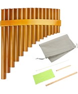 15 Pipes Brown Pan Flute G Key Chinese Traditional Musical Instrument Pa... - $62.99