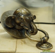 Solid Brass Large Big Elephant Thai Head Door Knocker Cast Solid Brass - £66.77 GBP