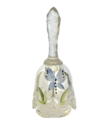 Fenton Clear Bell Hand painted Blue Butterfly and Signed - $67.22 CAD