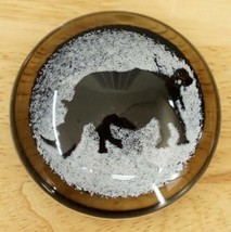 Art Glass Artisan Paper Weight Purple RHINO Rhinoceros Dome Disc Paperwe... - £38.01 GBP