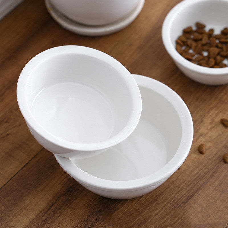 Pet food bowl ceramic double bowl food bowl - $3.14+