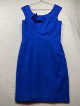 Calvin Klein Sheath Dress Womens 10 Cobalt Blue Career Office Sophisticated - $34.88