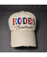Kbethos Vintage Rodeo Sweetheart Baseball Cap Tan Embroidered Distressed... - $13.64 CAD