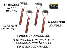 Master Grooming Toools 4 Pc Set Dog Coat Stripper Tool Mat Dematting Rake King - £102.43 GBP