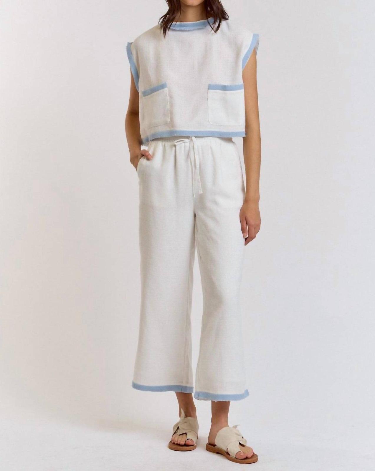 Blue Blush Seaside Top Ivory-Sky - $44.00
