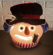 Department 56 Vintage Fiber Optic Lighted Snowman Head With Adapter FLAW - VIDEO - £29.50 GBP