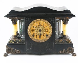 Seth Thomas Adamantine Mantle Clock Shasta Model 35 c1900 w/ Original Bob &amp; Key - £493.28 GBP