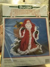 Vintage 1990 Bucilla Christmas #61137 Plastic Canvas  Santa Doorstop kit - £13.42 GBP