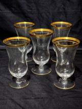 GLASTONBURY-LOTUS 4.75&quot; Juice Cocktail Glass Yukon Gold Pattern - Mint Set Of 5 - £24.48 GBP