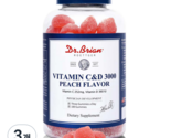 Dr. Brian Vitamin C&amp;D 3000 Peach Flavor 300g (3,000mg x 100 gummies) x 3ea - £52.99 GBP