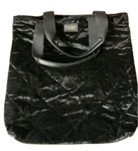 Victoria&#39;s Secret Black Crush Velvet Large Tote Overnight Bag - $14.01