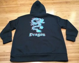 SHEIN 3D Dragon Black Hoodie Sweatshirt Women’s SZ. US 4, EU 36 Front Pocket  - £6.15 GBP