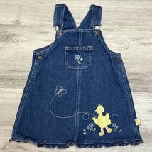 Vintage Sesame Street Denim Overall Dress Girls 4T Big Bird Embroidered ... - $52.65 CAD