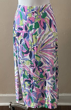 Lilly Pulitzer Womens Kemi Midi Skirt Havin a Blast Sz Large Slit Pull On 25273 - $37.50