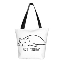 A Cat That Says Not Today Ladies Casual Shoulder Tote Shopping Bag - $24.90