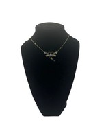 Dragonfly Pendant Necklace With Rhinestones &amp; Adjustable Chain - £14.87 GBP