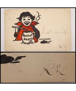 R.L. Wells Handwritten Signature Boston Beans Postcard Posted 1906 Antique - £19.00 GBP