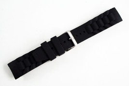 22mm Silicon Rubber watch band strap  Black strap fits Fossil watches curved  - £10.16 GBP
