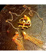 Gold VTG Necklace &amp; Cat Brooch - €20,53 EUR
