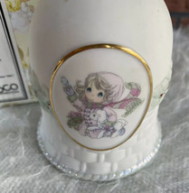 Precious Moments 2000 Bell Future Our Hands Girl Lamb Christmas Holly Enesco - $7.60