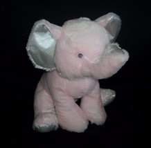 12&quot; Gund Pink Elephant Satin Ears &amp; Feet Baby Soft Stuffed Animal Plush Toy - £18.98 GBP