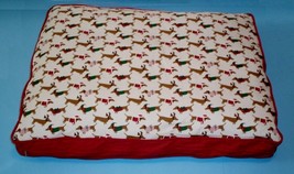 Christmas Dachshund Dogs in Holiday Costumes Dog Bed 27” x 36” x 4” - $40.00