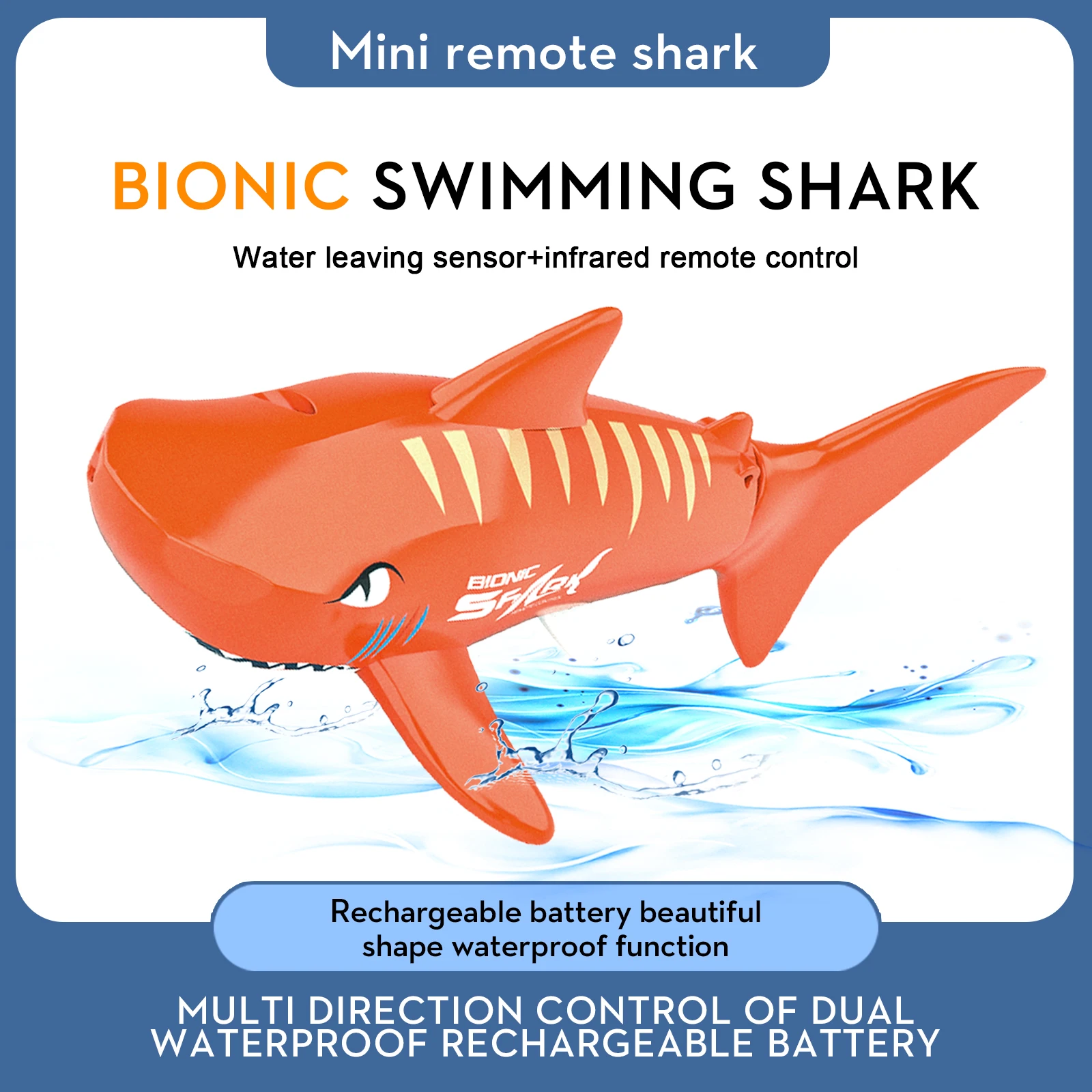 Thtub children gift electric bionic shark remote control animal rechargeable waterproof thumb200