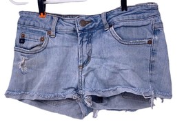 Refuge Jean Shorts Women Size 1 Light Wash Fade Destructed Denim - $13.85