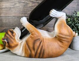 Ebros British Bulldog Canine Dog 10.25&quot; Long Wine Bottle Holder Caddy - $602.26 MXN